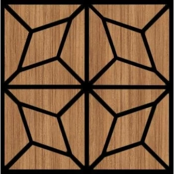 Teak Asimetrik Akustik Duvar Paneli