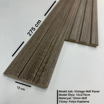 Vintage MDF Lambri Duvar Paneli 12cm