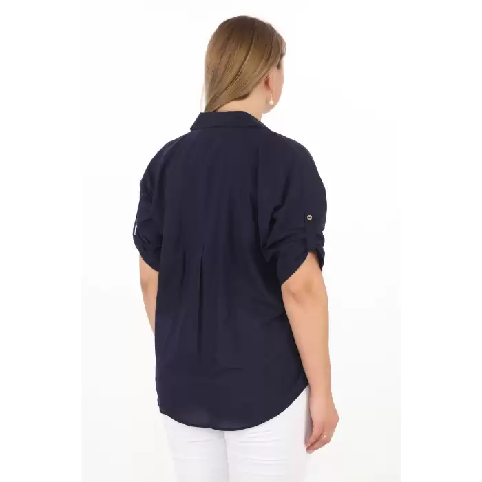 %100 Cotton Yazlık Organik Büyük Beden Kadın Gömlek