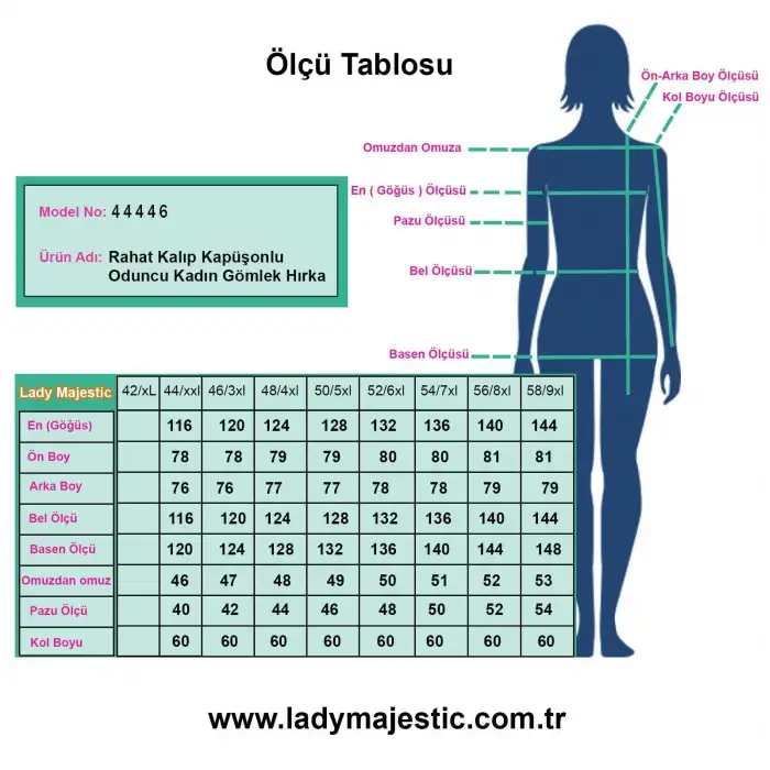 Büyük Beden Rahat Kalıp Kapüşonlu Oduncu Kadın Gömlek Hırka