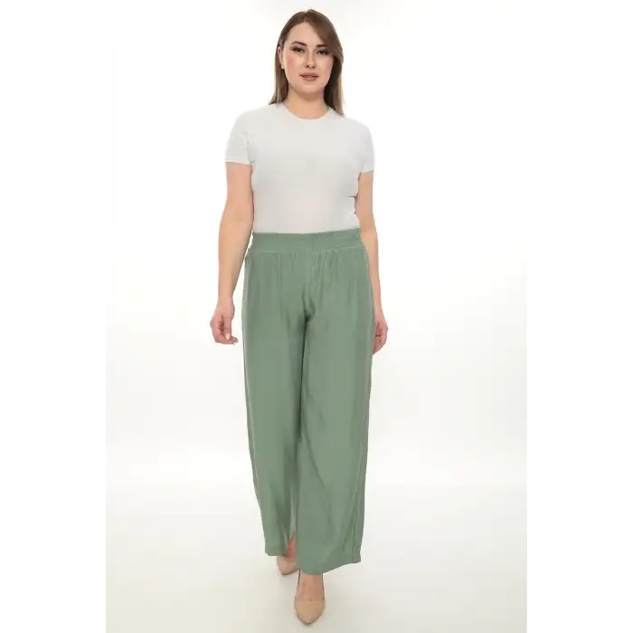 Kadın Beli Lastikli Rahat Kesim Pantolon – Günlük Şık ve Konforlu