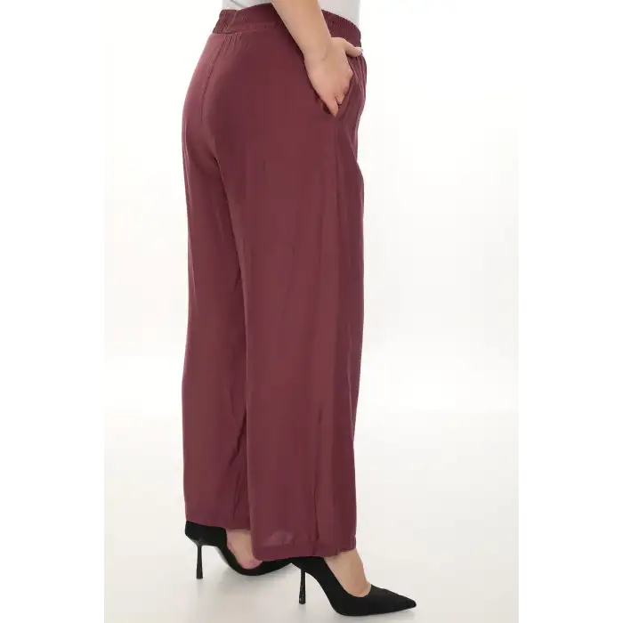 Kadın Beli Lastikli Rahat Kesim Pantolon – Günlük Şık ve Konforlu