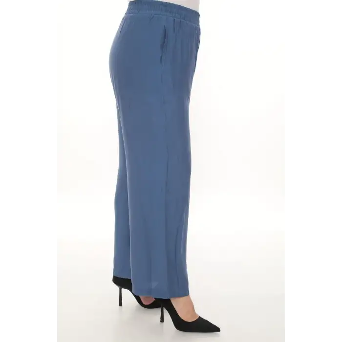 Kadın Beli Lastikli Rahat Kesim Pantolon – Günlük Şık ve Konforlu