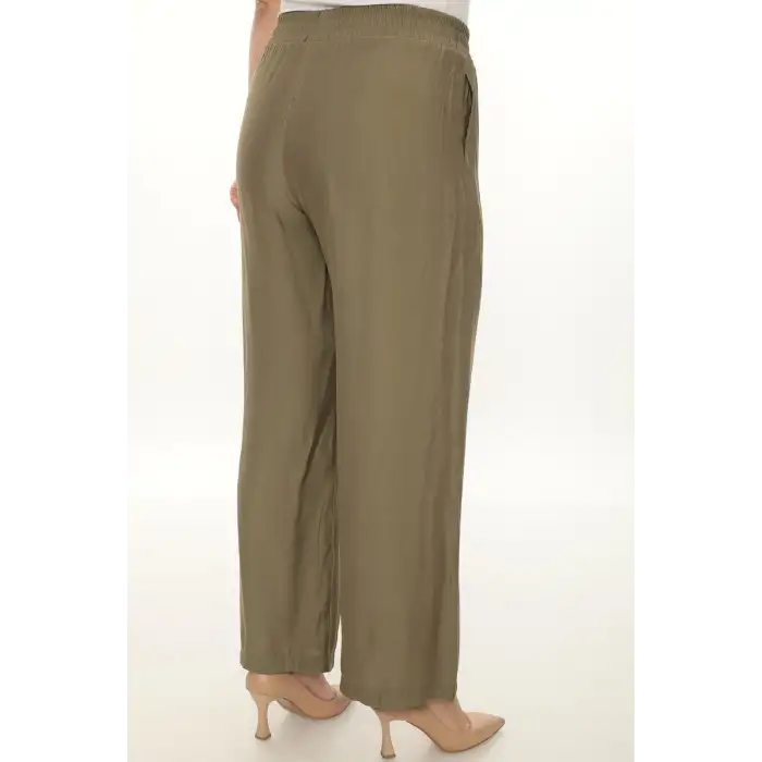 Kadın Beli Lastikli Rahat Kesim Pantolon – Günlük Şık ve Konforlu