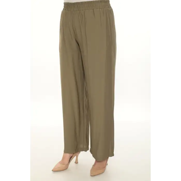 Kadın Beli Lastikli Rahat Kesim Pantolon – Günlük Şık ve Konforlu