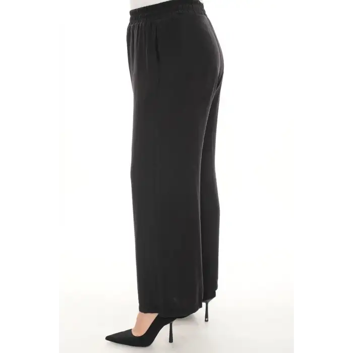 Kadın Beli Lastikli Rahat Kesim Pantolon – Günlük Şık ve Konforlu