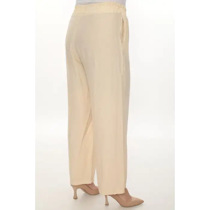 Kadın Beli Lastikli Rahat Kesim Pantolon – Günlük Şık ve Konforlu