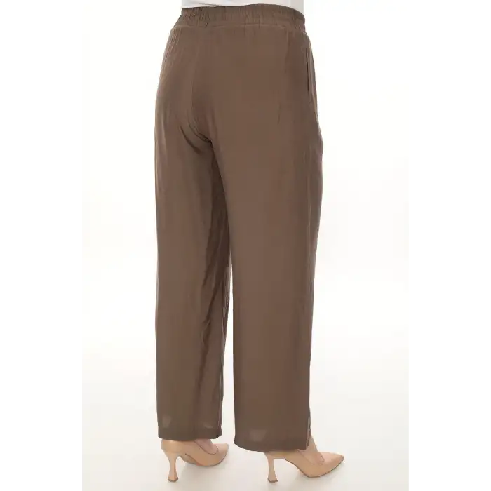 Kadın Beli Lastikli Rahat Kesim Pantolon – Günlük Şık ve Konforlu