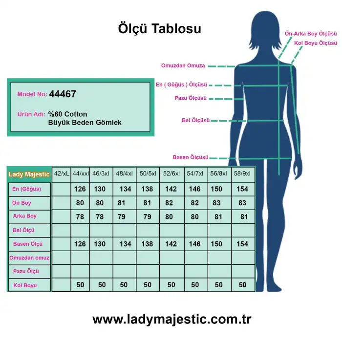 Büyük Beden Kadın Pamuklu Gömlek Rahat Kesim, Düğmeli, Volan Kol Detaylı