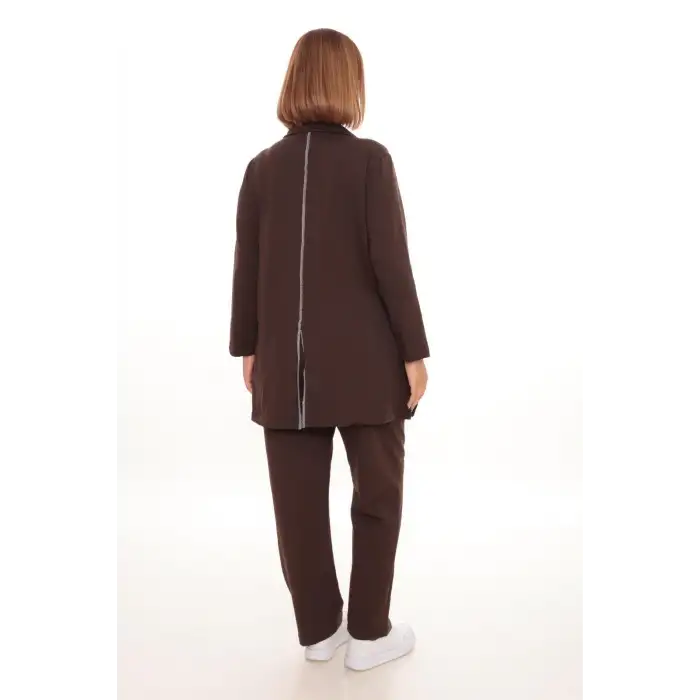 Büyük Beden Hırka Sweatshirt & Pantolon İkili Takım Kadın