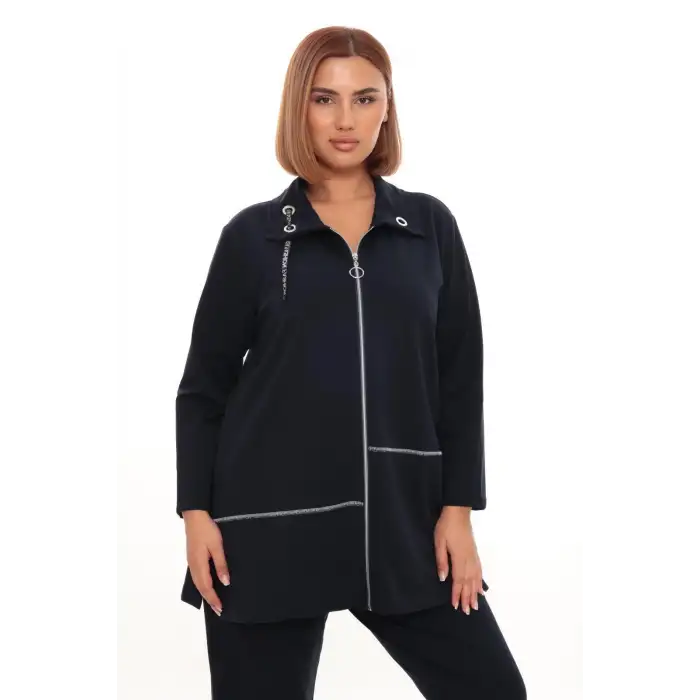 Büyük Beden Hırka Sweatshirt & Pantolon İkili Takım Kadın