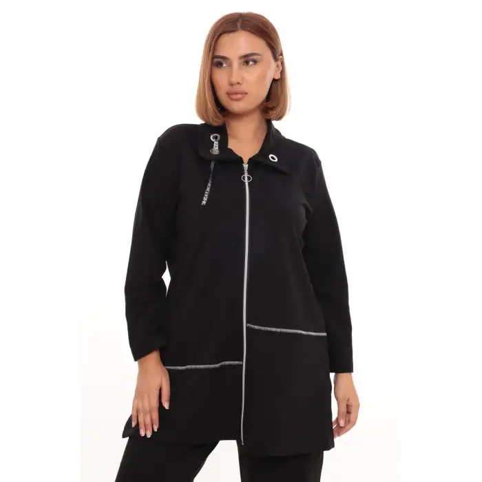 Büyük Beden Hırka Sweatshirt & Pantolon İkili Takım Kadın