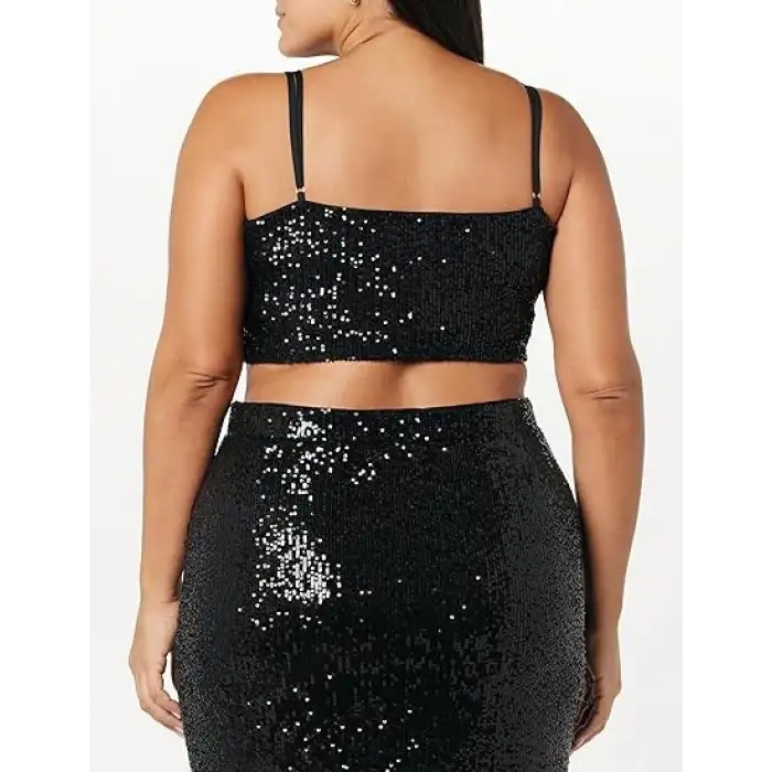 Payetli Uzun Kalem Etek 80 cm