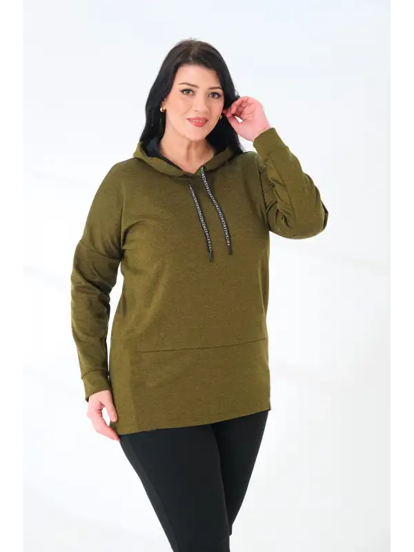 Büyük Beden Kapüşonlu Sweatshirt