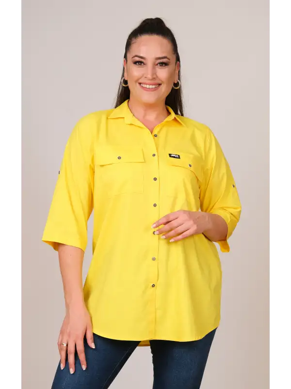 Cotton Büyük Beden Gömlek