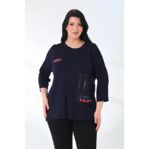 Baskılı Büyük Beden Kadın Bluz