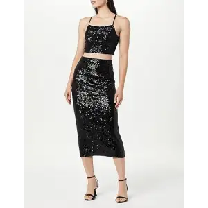 Payetli Uzun Kalem Etek 80 cm