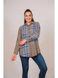 BÜYÜK BEDEN EKOSE KADIN GÖMLEK