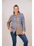 BÜYÜK BEDEN EKOSE KADIN GÖMLEK