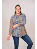 BÜYÜK BEDEN EKOSE KADIN GÖMLEK