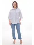 Rahat Kalıp Büyük Beden Cotton Cepli Gömlek