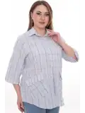 Rahat Kalıp Büyük Beden Cotton Cepli Gömlek