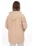 Büyük Beden %100 Cotton Kapüşonlu Hırka – Rahat ve Şık Tasarım - 44462