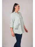 Büyük Beden Viskon Kadın Gömlek