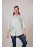 Büyük Beden Viskon Kadın Gömlek