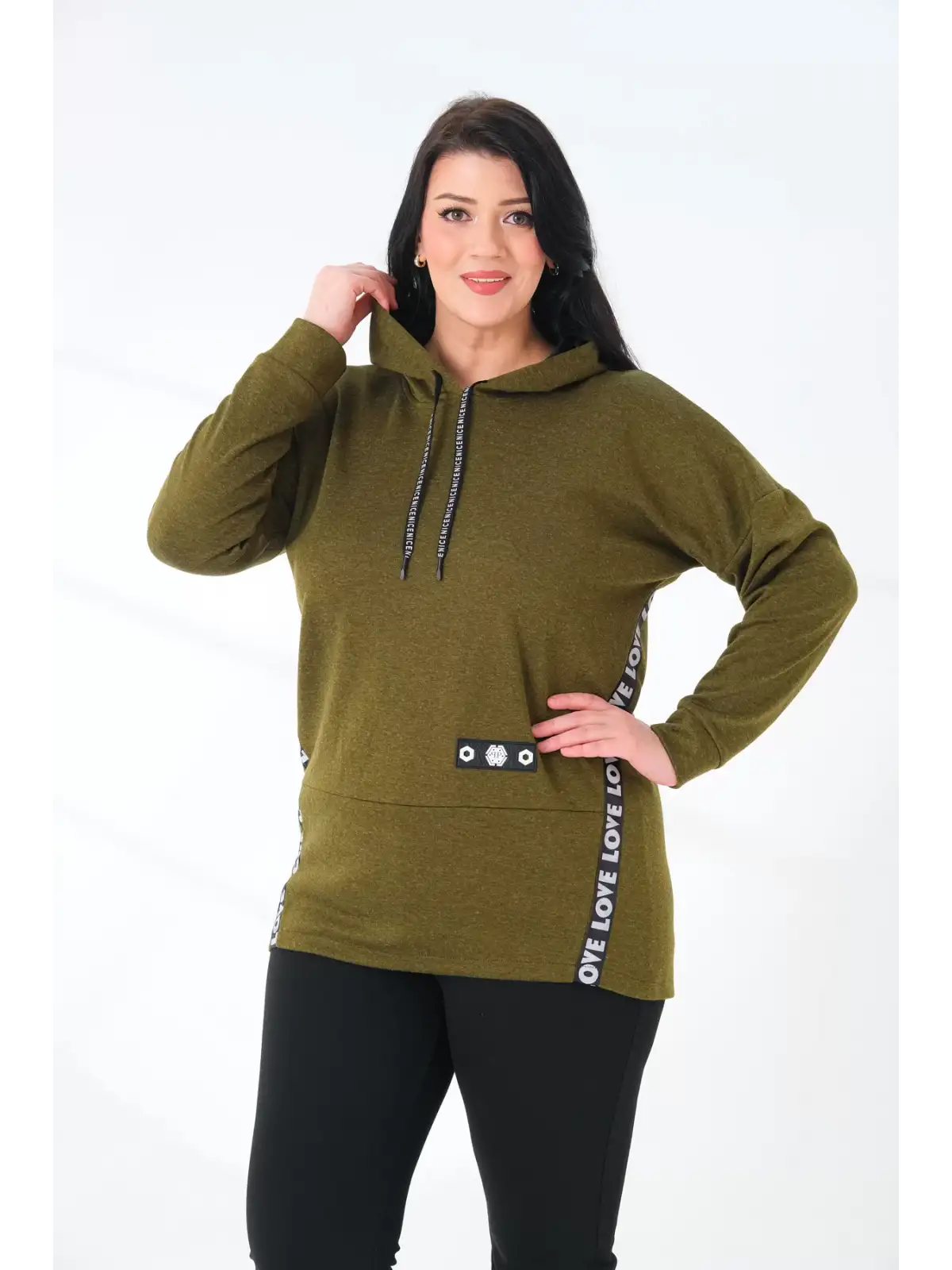 Kapüşonlu Büyük Beden Sweatshirt