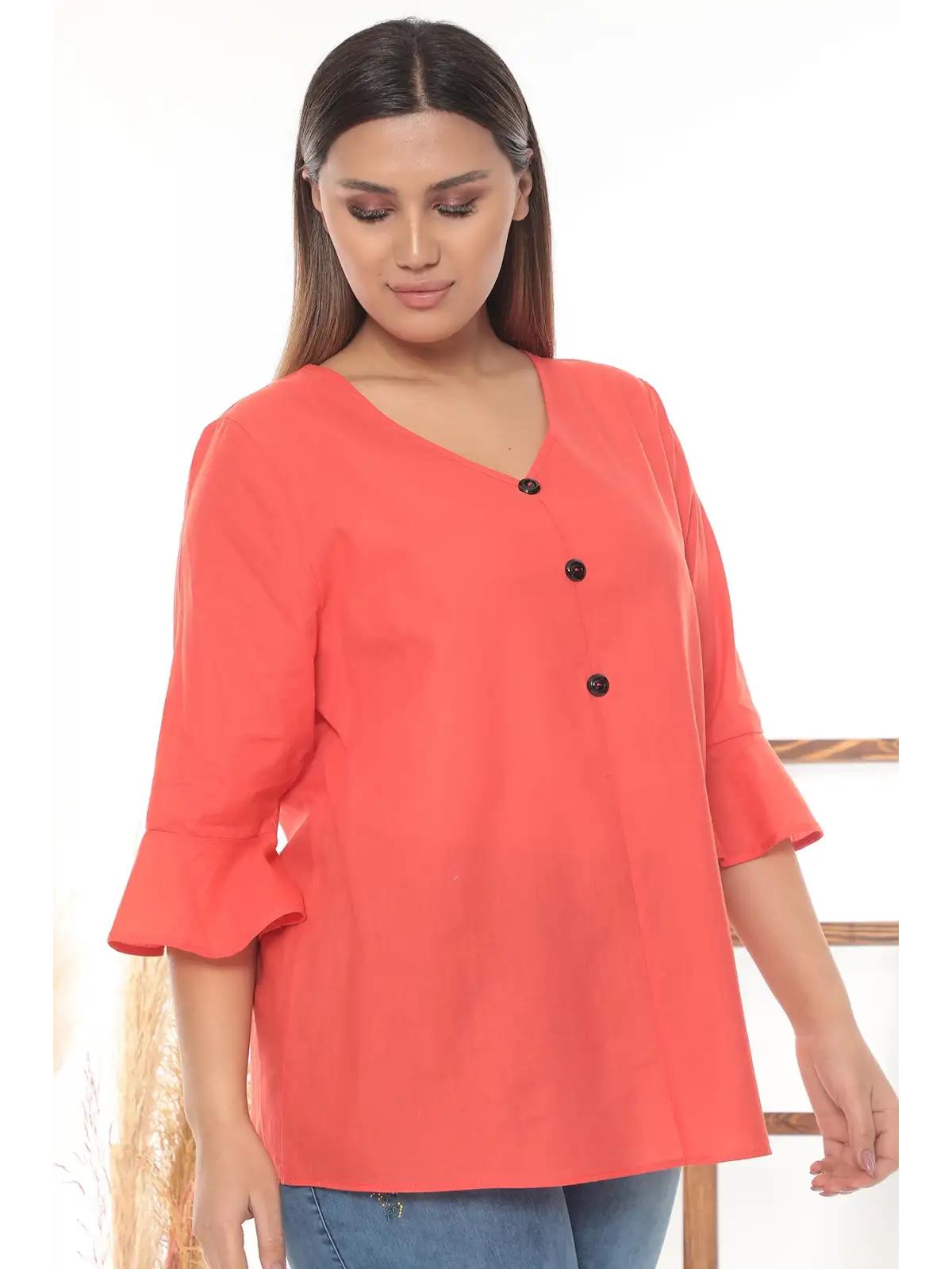 %100 Cotton Büyük Beden Bluz