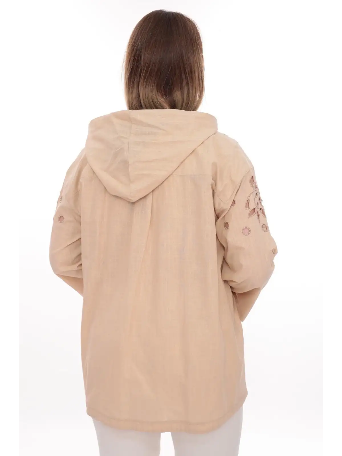 Büyük Beden %100 Cotton Kapüşonlu Hırka – Rahat ve Şık Tasarım - 44462