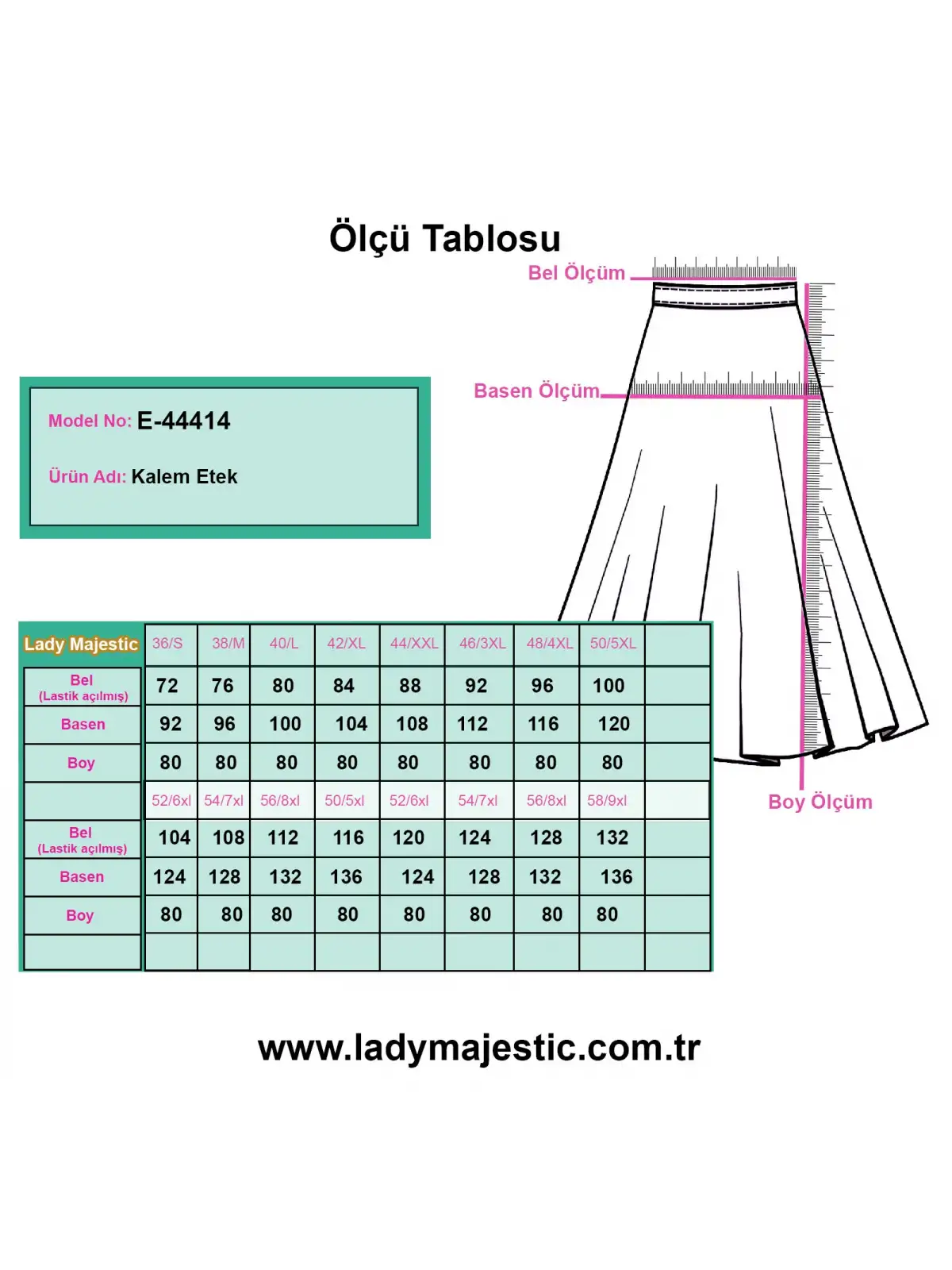 Payetli Uzun Kalem Etek 80 cm