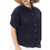 %100 Cotton Yazlık Organik Büyük Beden Kadın Gömlek