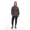 Taşlı Büyük Beden Ekose Gömlek | 44-58 Beden