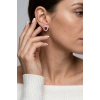 1.22 Ct. Kırmızı Taşlı Pırlanta Küpe