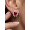 1.22 Ct. Kırmızı Taşlı Pırlanta Küpe