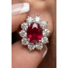 1.22 Ct. Kırmızı Taşlı Pırlanta Küpe