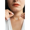 Asil 14 Ayar Beyaz Taşlı Damla Model Altın Kolye KLY3417