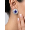 4.32 Ct. Mavi Taşlı Pırlanta Küpe