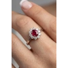 0.59 Ct. Kırmızı Taşlı Pırlanta Yüzük