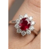 0.59 Ct. Kırmızı Taşlı Pırlanta Yüzük