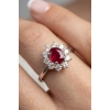 0.59 Ct. Kırmızı Taşlı Pırlanta Yüzük