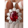 0.66 Ct. Kırmızı Taşlı Pırlanta Kolye