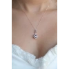 Asil 14 Ayar Gül Model Taşlı Altın Kolye KLY3400