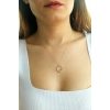 Asil 14 Ayar Taşlı Halka Altın Kolye KLY2377