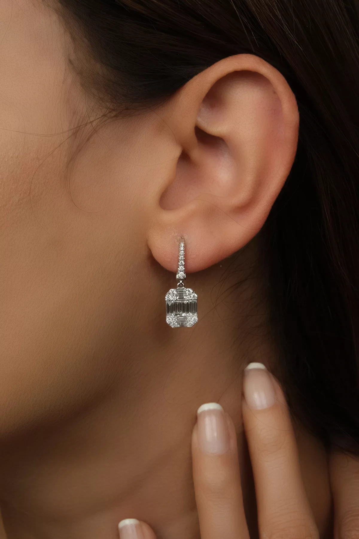 Asil Pırlanta Baget Küpe PIR3068