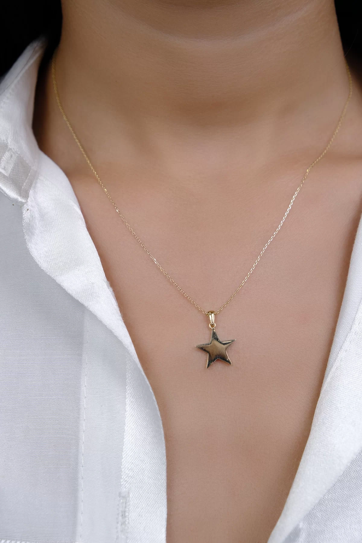 Asil 14 Ayar Yıldızlı Altın Kolye