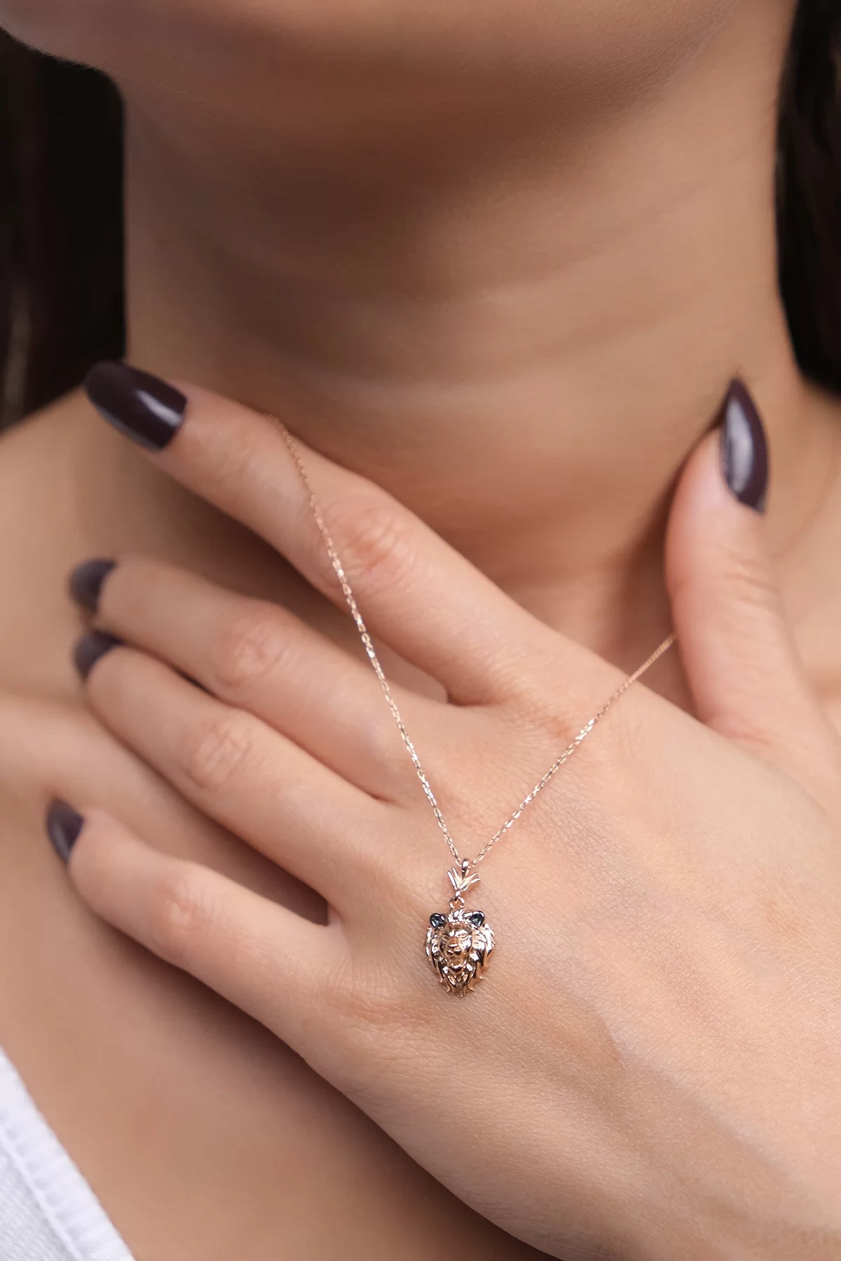 Asil 14 Ayar Aslan Baş Altın Kolye KLY1811