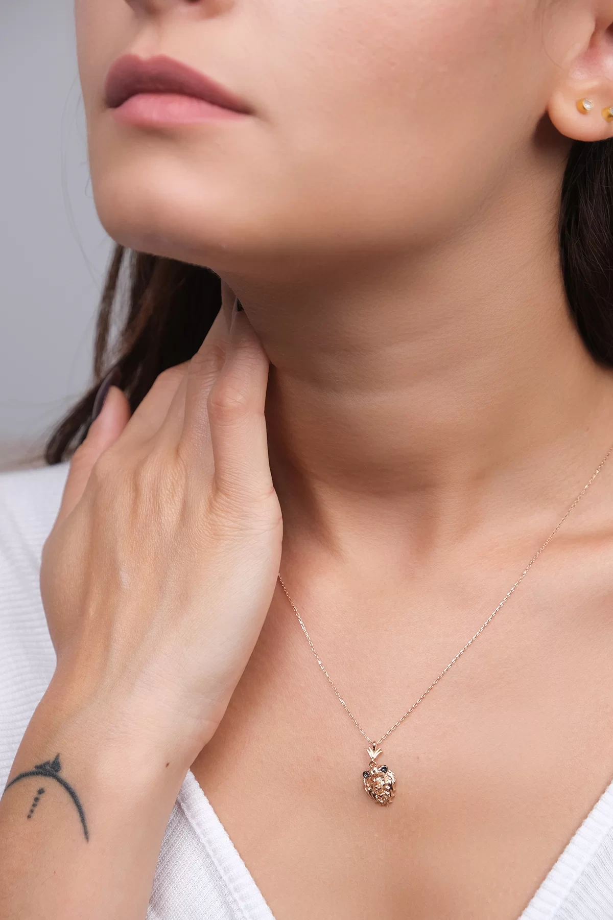 Asil 14 Ayar Aslan Baş Altın Kolye KLY1811